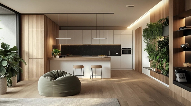 houseplants contemporary kitchen design