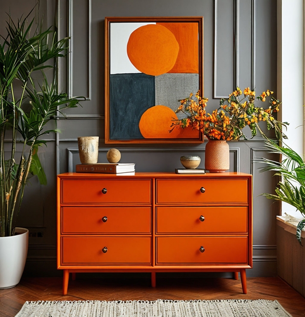 modern furniture decor accessories orange accents