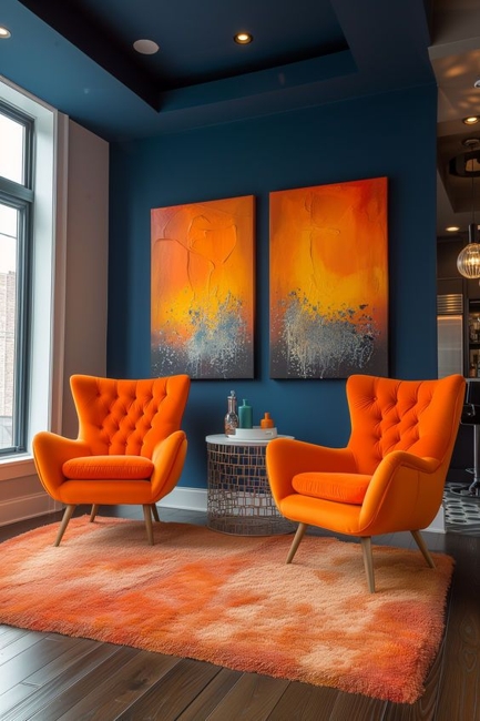 modern furniture decor accessories orange accents