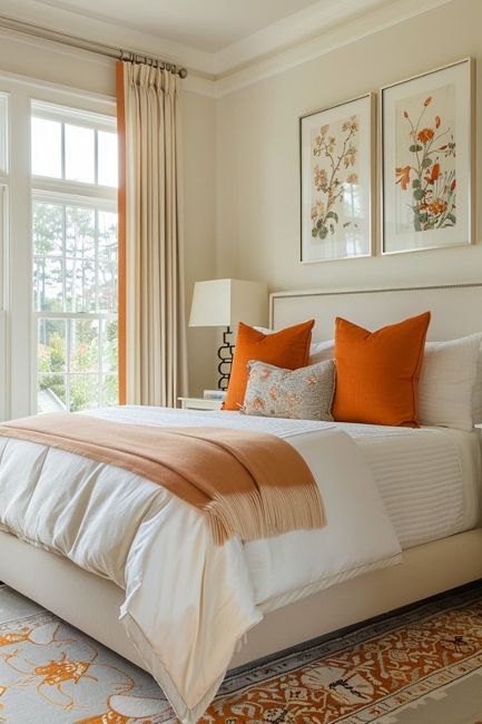 bedroom decor accessories orange