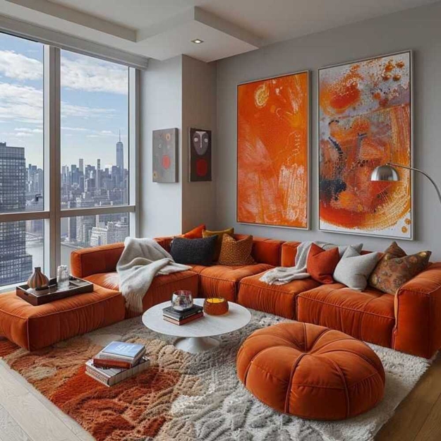 modern furniture decor accessories orange accents