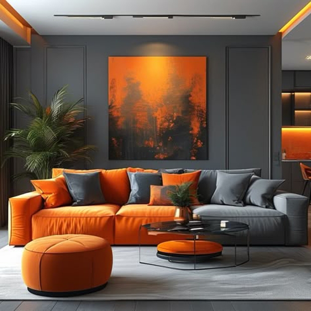 modern furniture decor accessories orange accents