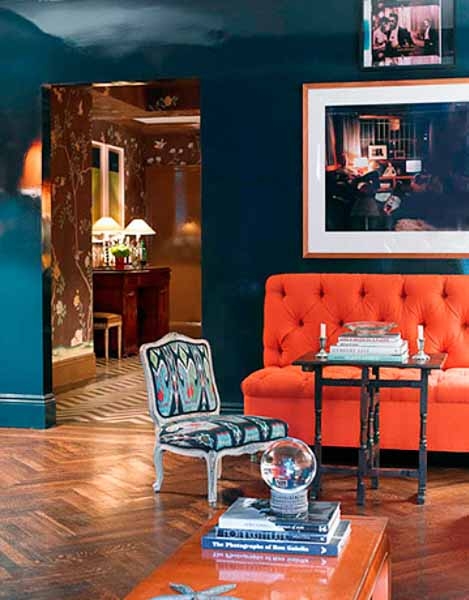 orange furniture upholstered bench