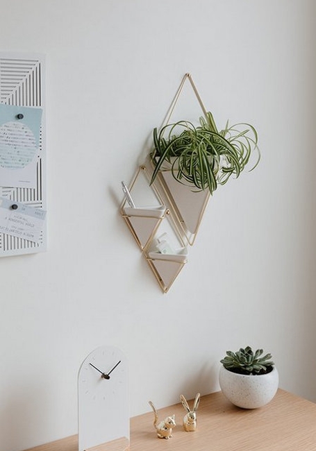 wall decorating geometric planters