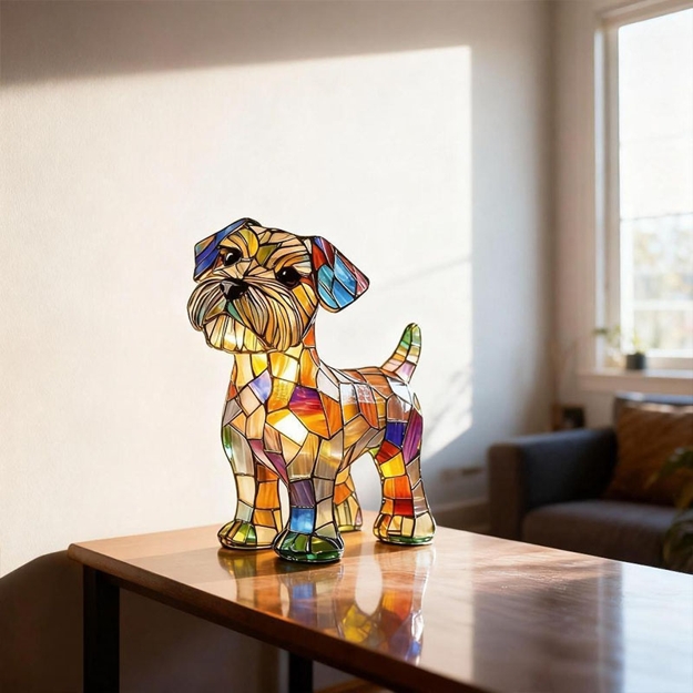 puppy table lamp vibrant colors