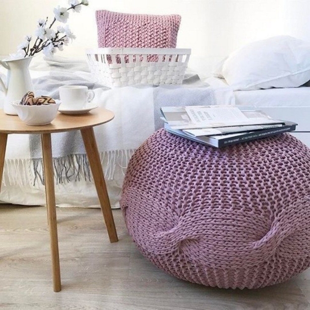 knitted pouf