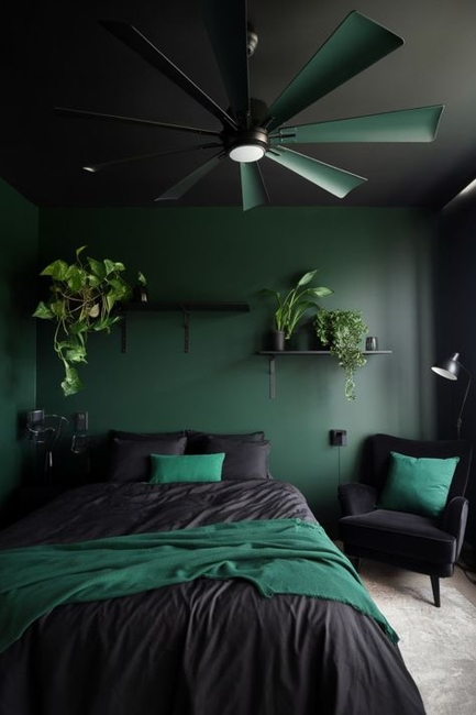 indoor plants dark green bedroom colors
