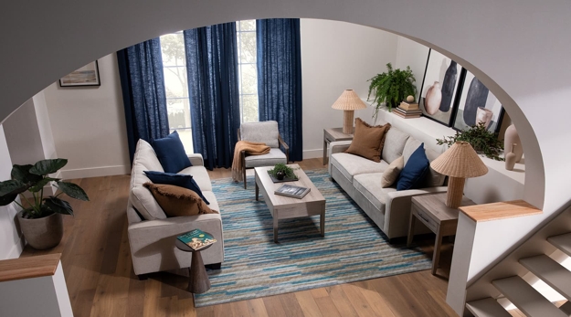 neutral room colors blue accents
