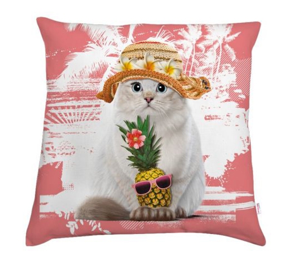 cat photo print decorative pillow