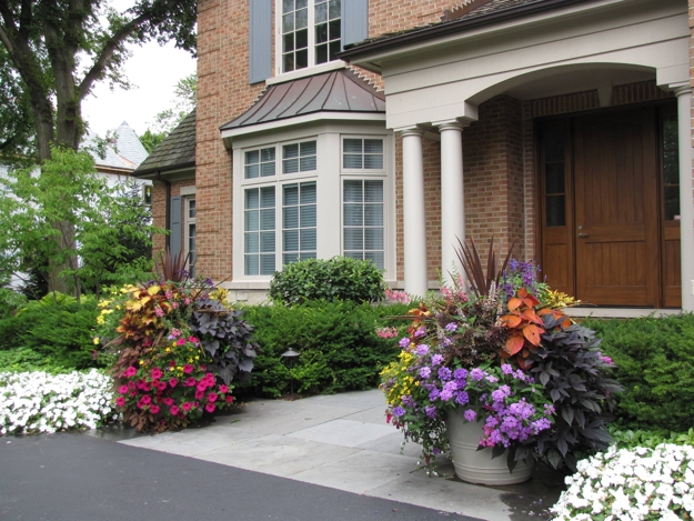 contemporary planters greenery flowering plants yard decorations