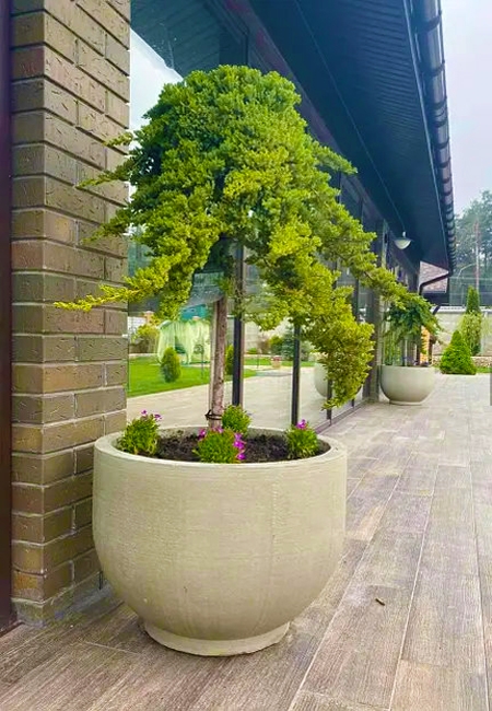 contemporary planters greenery flowering plants yard decorations