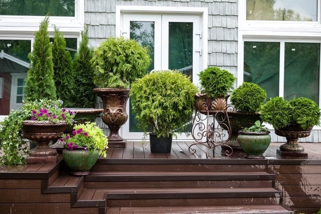 contemporary planters greenery flowering plants yard decorations