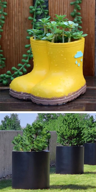 contemporary planters greenery flowering plants yard decorations