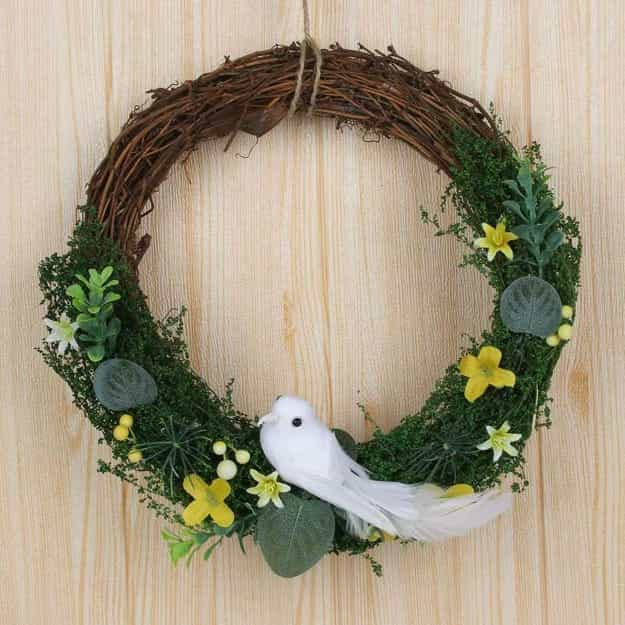 diy bird wreath