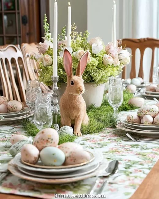 realistic bunny table centerpiece