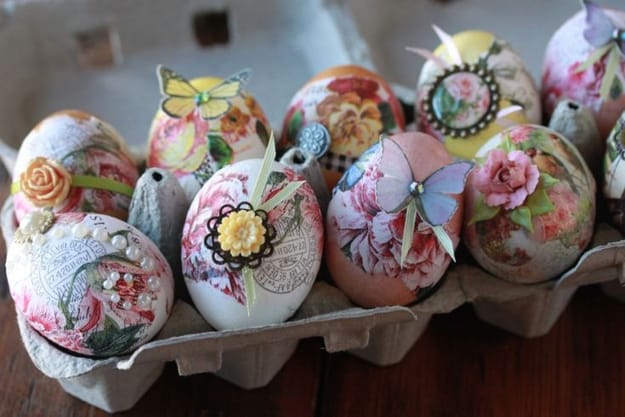 easter eggs decoupage decorating