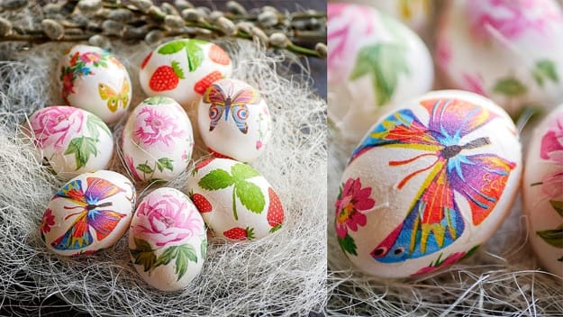 easter eggs decoupage decorating