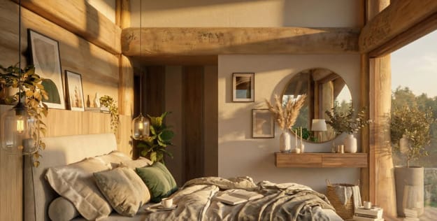 wooden bedroom design