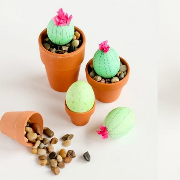 cactus egg decoration painting ideas
