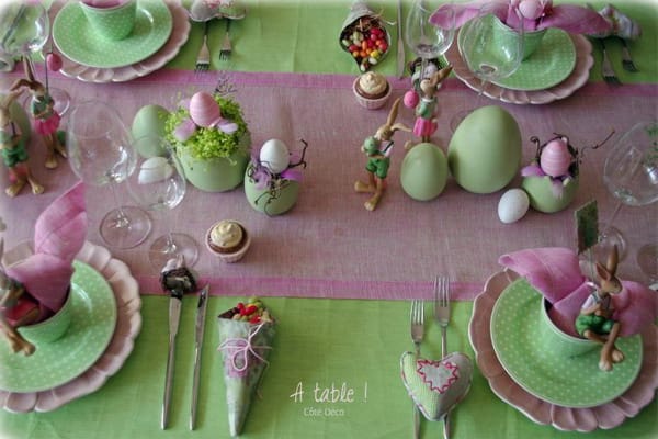 spring decorating easter decorations green pink colors