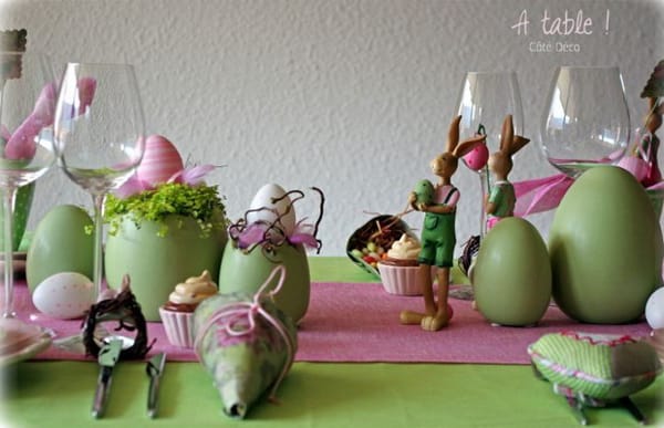 spring decorating easter decorations green pink colors