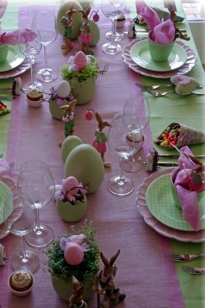 spring decorating easter decorations green pink colors
