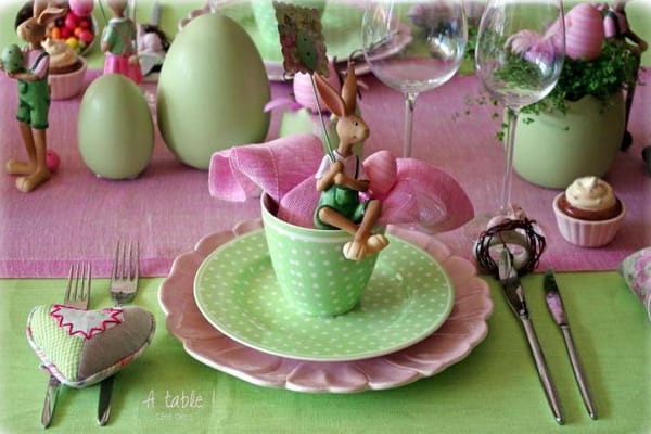 spring decorating easter decorations green pink colors