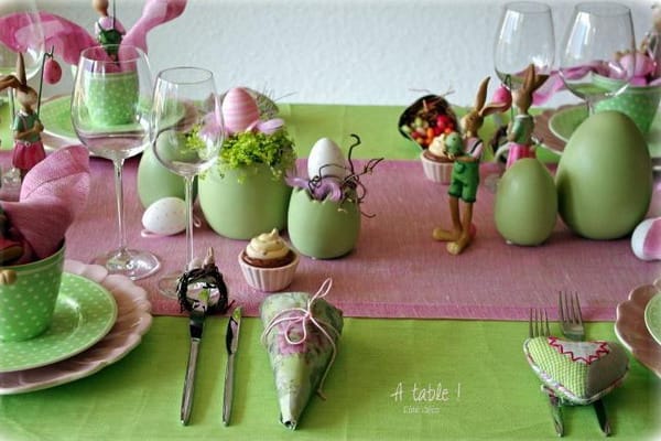 spring decorating easter decorations green pink colors