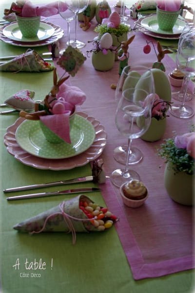 spring decorating easter decorations green pink colors