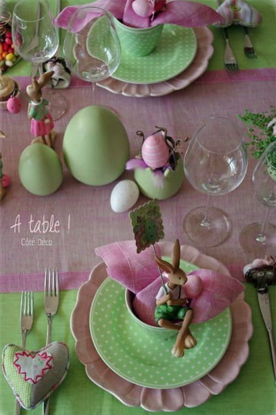 spring decorating easter decorations green pink colors