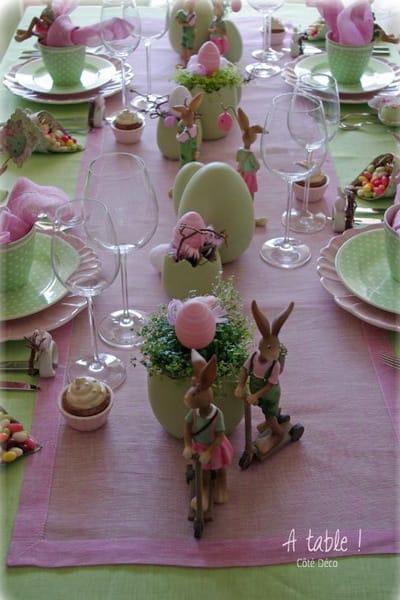 spring decorating easter decorations green pink colors