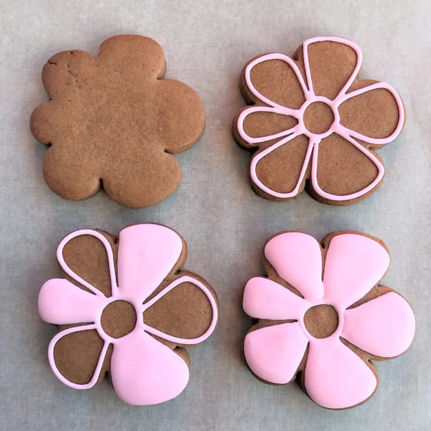 spring flowers ginger cookies