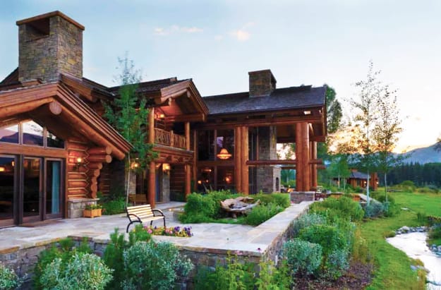 custom log home exterior architectural interiors