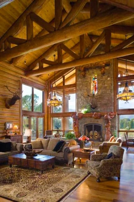 custom log home exterior architectural interiors