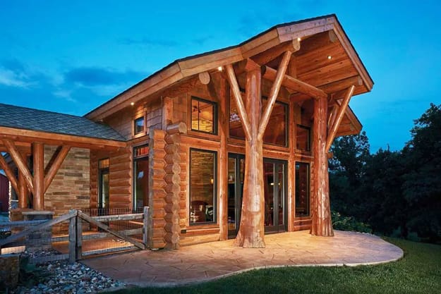 custom log home exterior architectural interiors