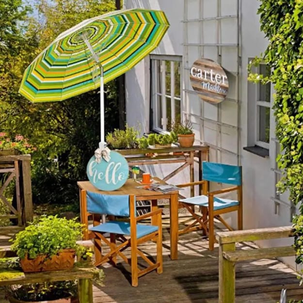 green outdoor umbrella