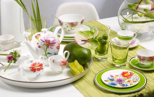 floral white tableware