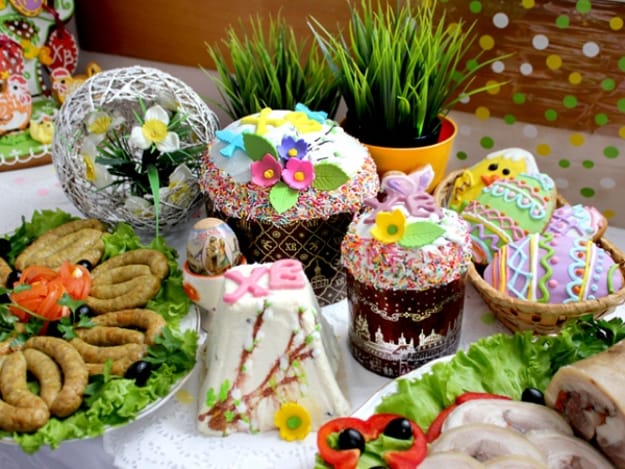 Eastern style easter food decoration