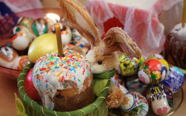Eastern style easter food decoration