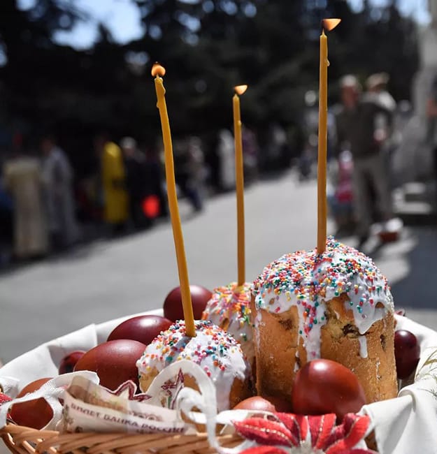 Eastern style easter food decoration