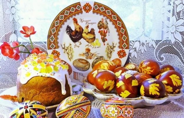 Eastern style easter food decoration