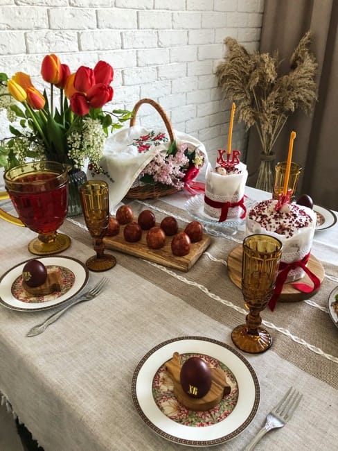 Eastern style easter food decoration