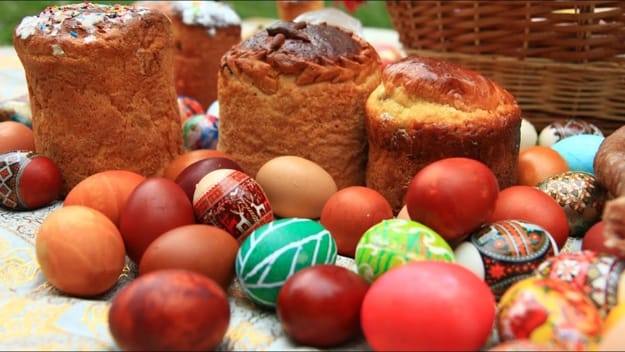 Eastern style easter food decoration