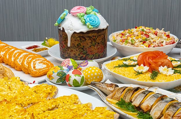 Eastern style easter food decoration