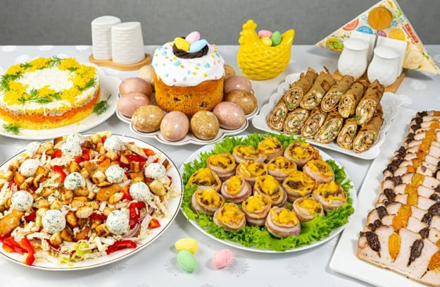Eastern style easter food decoration