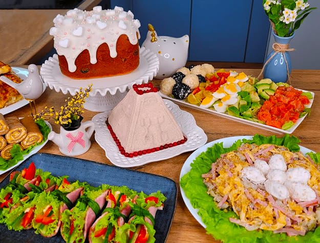 Eastern style easter food decoration