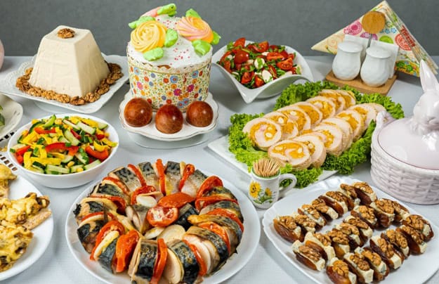 Eastern style easter food decoration