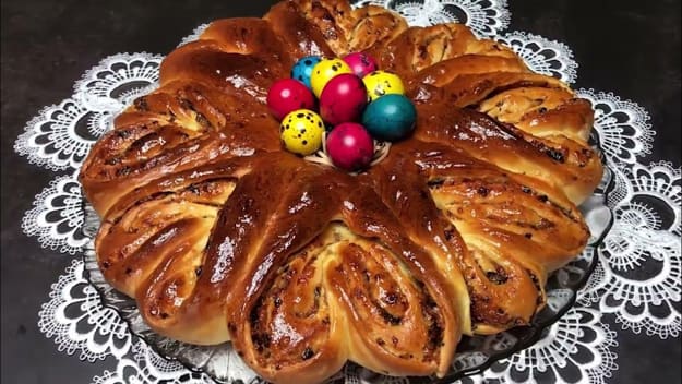 Eastern style easter food decoration