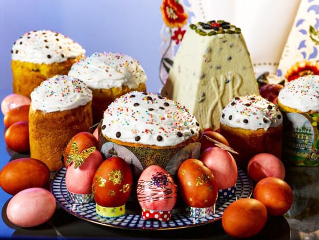 Eastern style easter food decoration