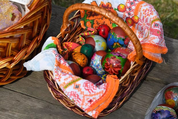 Eastern style easter food decoration